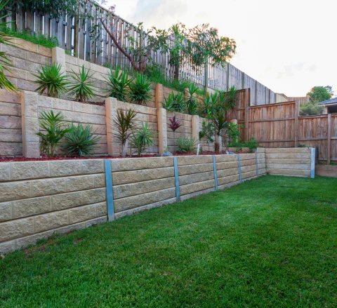 newly installed garden wall